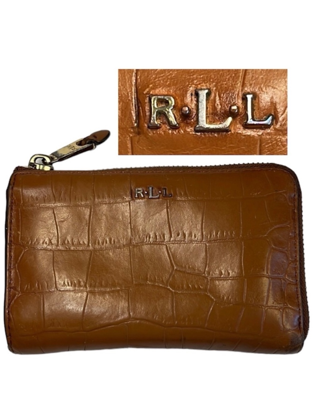 Vintage LRL Leather Wallet 2-Sided Zip Expandable